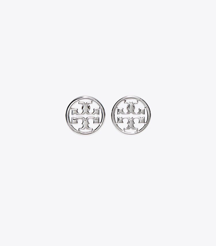 Tory Burch designer ohrringe Miller Ohrstecker in Tory Silver front