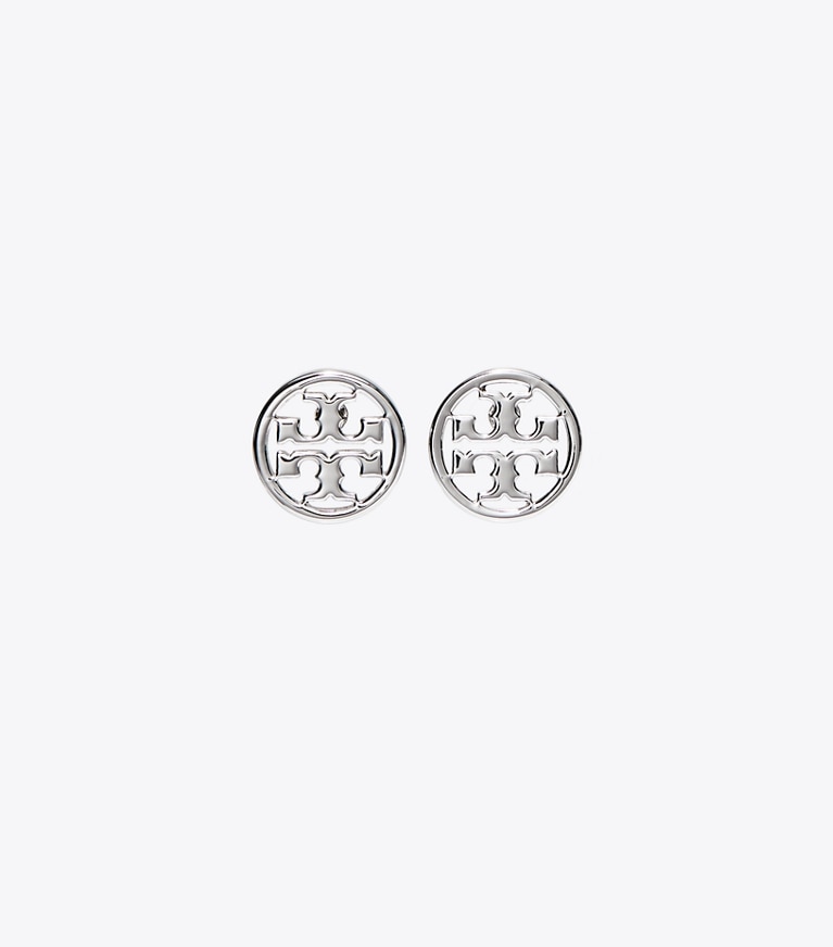 Tory Burch designer ohrringe Miller Ohrstecker in Tory Silver front