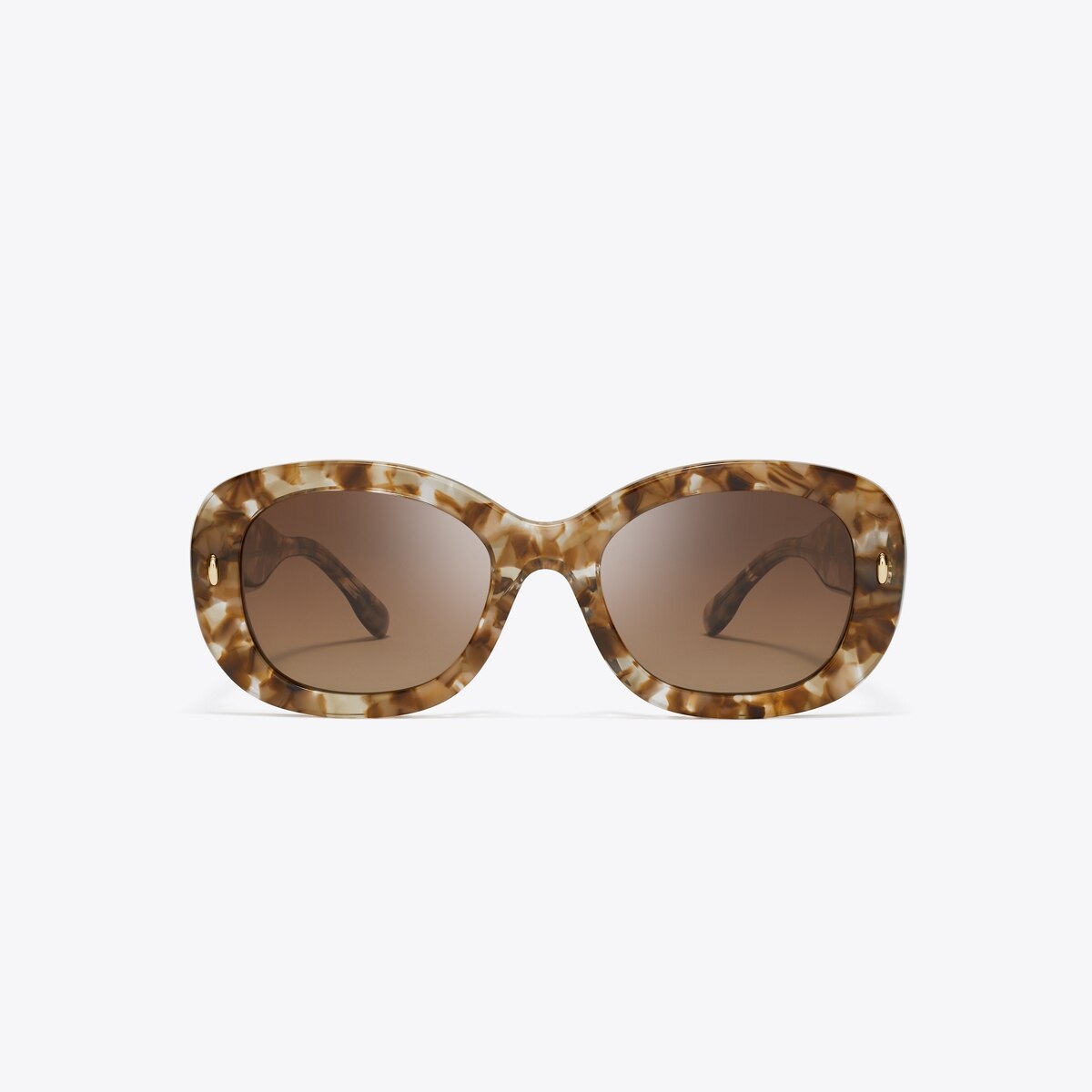 Tory Burch Gold Oval Sunglasses with Brown Lenses Tory Burch Olive Brown Oval Ladies Sunglasses TY7210U 201073  main image 2