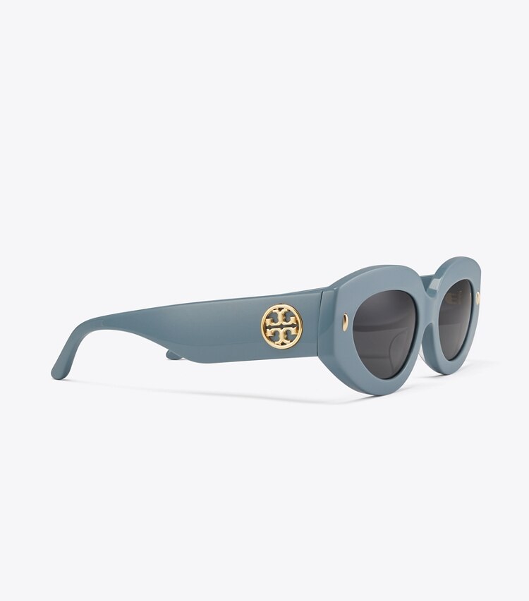 Tory Burch designer sonnenbrillen & brillen Miller Oversize-Sonnenbrille mit Cateye-Fassung in CRISP BLUE detail