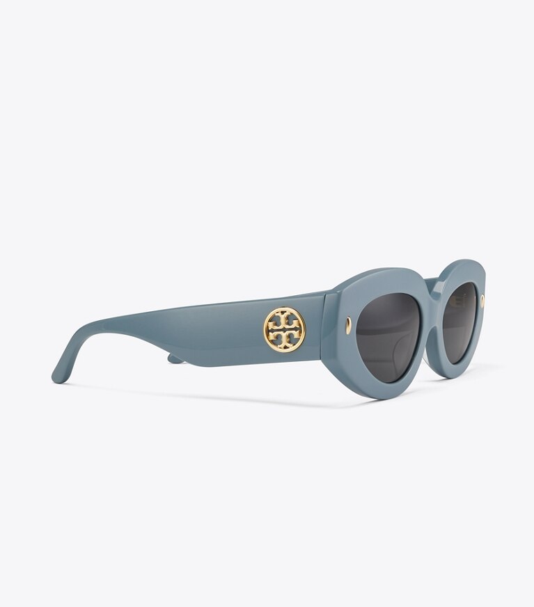 Tory Burch designer sonnenbrillen & brillen Miller Oversize-Sonnenbrille mit Cateye-Fassung in CRISP BLUE front