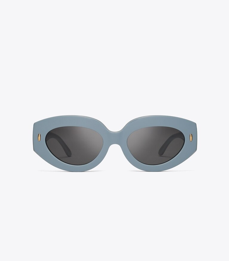 Tory Burch designer sonnenbrillen & brillen Miller Oversize-Sonnenbrille mit Cateye-Fassung in CRISP BLUE front