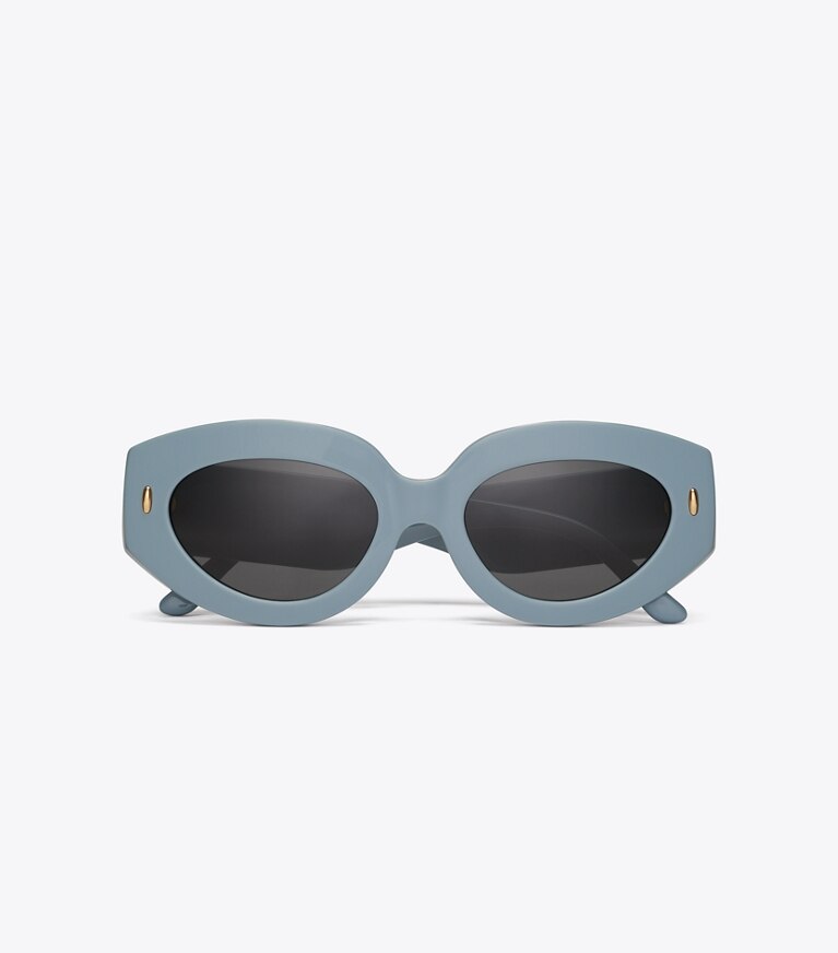 Tory Burch designer sonnenbrillen & brillen Miller Oversize-Sonnenbrille mit Cateye-Fassung in CRISP BLUE front