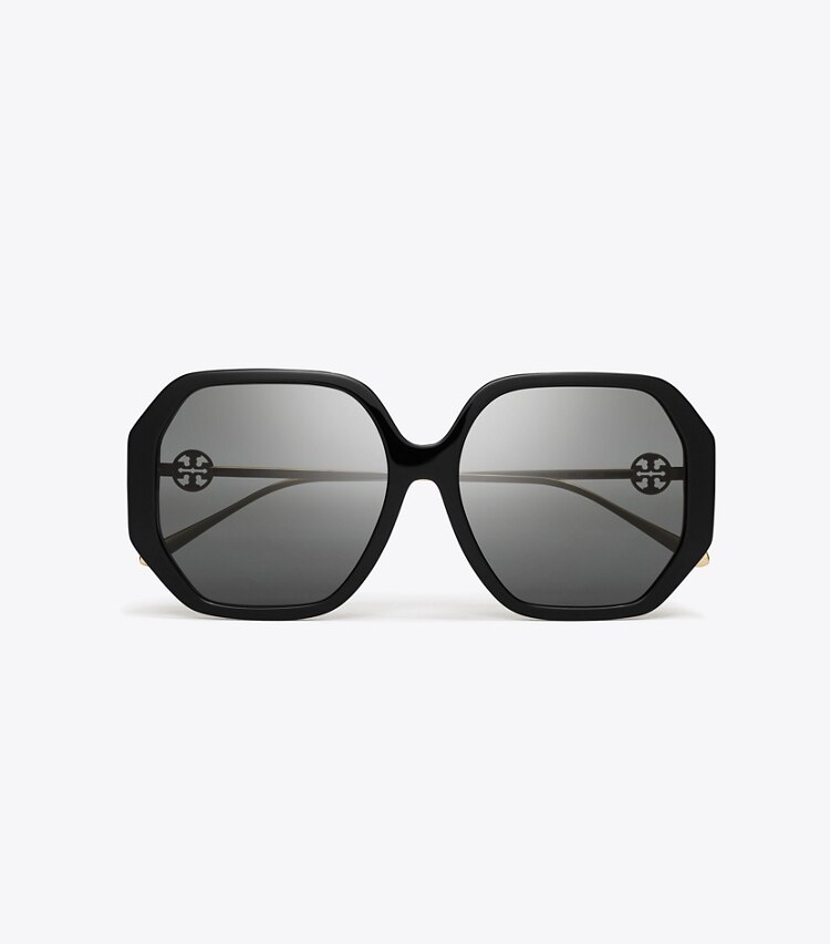 Tory Burch designer sonnenbrillen & brillen Miller Oversize-Sonnenbrille in BLACK/DARK GREY von oben