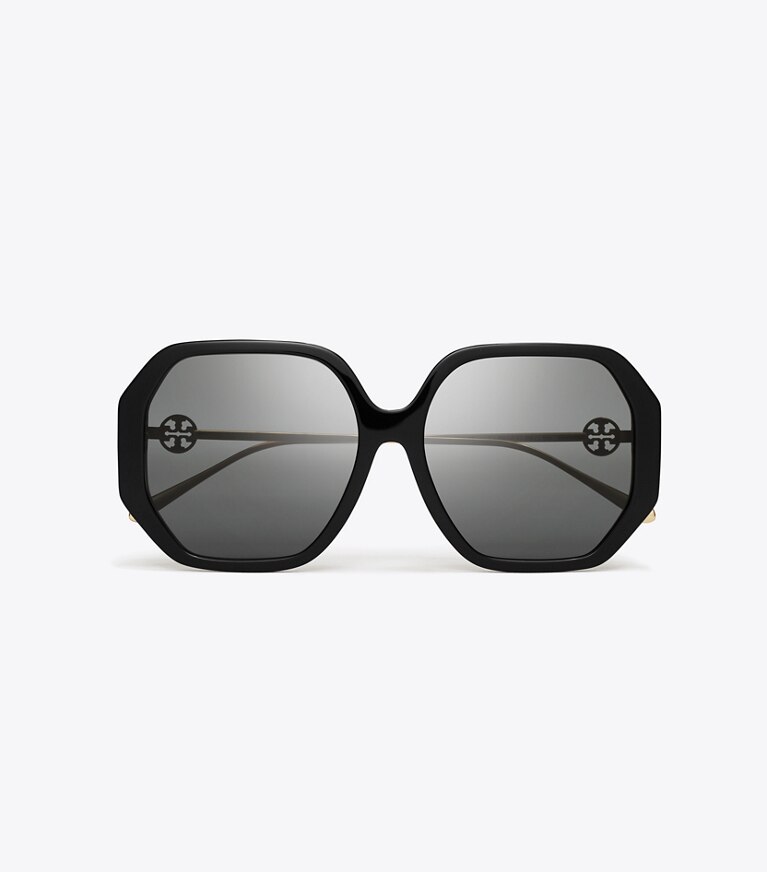 Tory Burch designer sonnenbrillen & brillen Miller Oversize-Sonnenbrille in BLACK/DARK GREY front