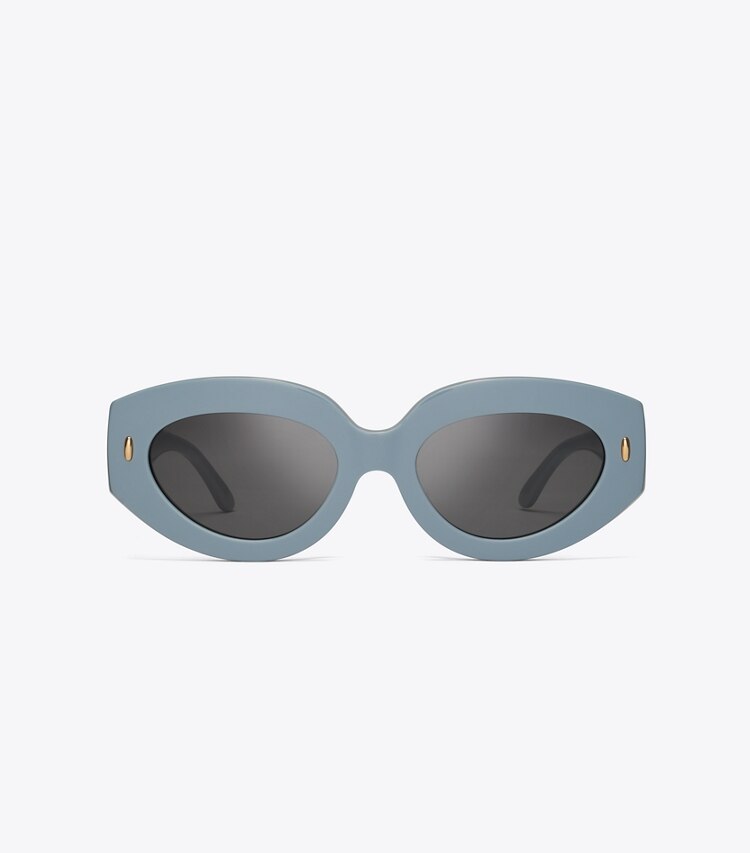 Tory Burch designer sunglasses & eyewear Miller Oversized Cat-Eye Sunglasses in CRISP BLUE front