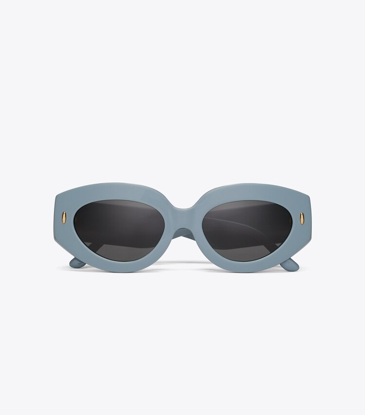 Tory Burch designer sunglasses & eyewear Miller Oversized Cat-Eye Sunglasses in CRISP BLUE overhead