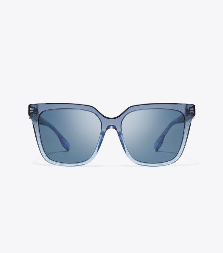 Tory Burch designer sunglasses & eyewear Miller Oversized Square Sunglasses in NAVY GRADIENT/DARK BLUE front