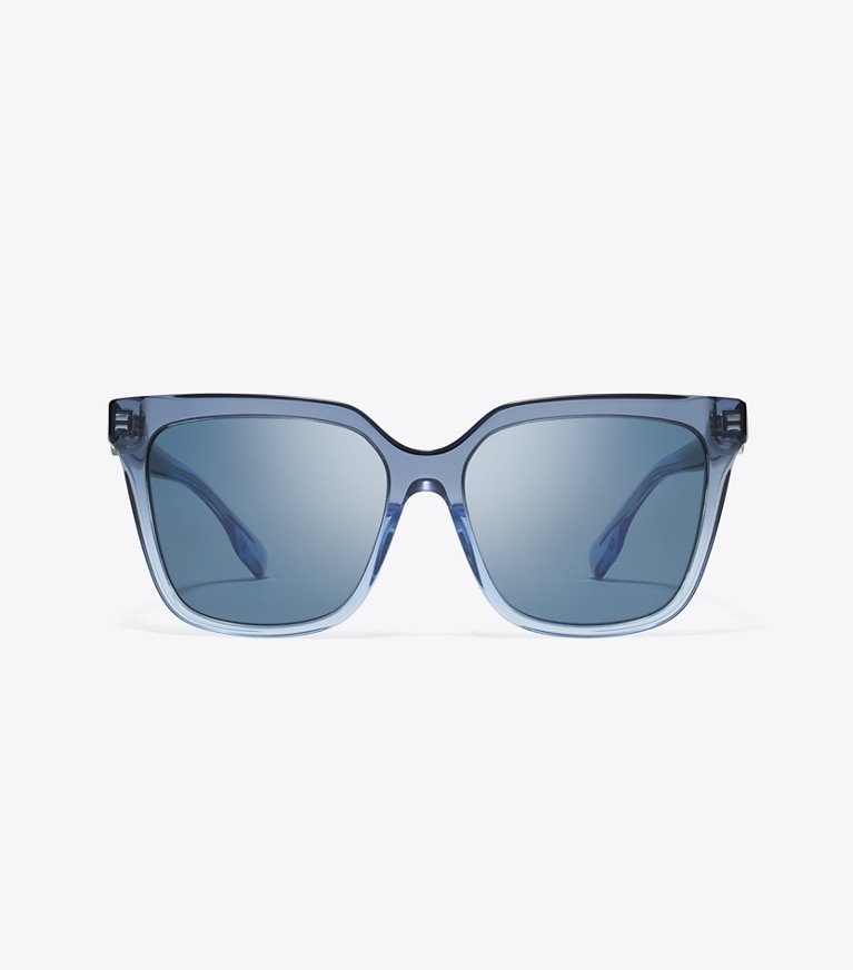 Tory Burch designer sunglasses & eyewear Miller Oversized Square Sunglasses in NAVY GRADIENT/DARK BLUE front