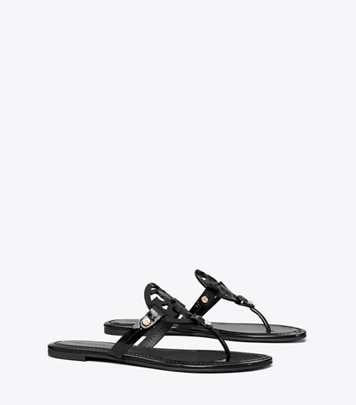 Tory Burch designer sandals Miller Patent Sandal in Perfect Black angle