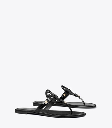 Black tory discount burch sandals sale