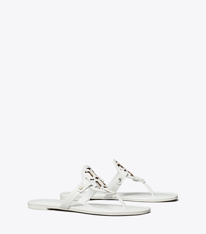 Tory Burch designer sandals Miller Patent Sandal in Optic White angle