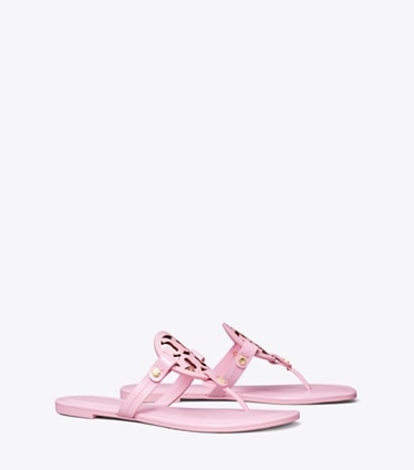 Tory Burch PVC Flip Flop Flops 💕Thong Sandals Pink Garden / Leaf Sz 5.5
