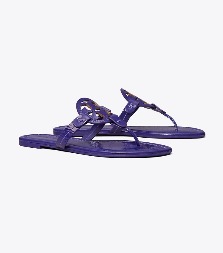 Tory Burch designer sandals Miller Patent Sandal in DEEP PURPLE angle