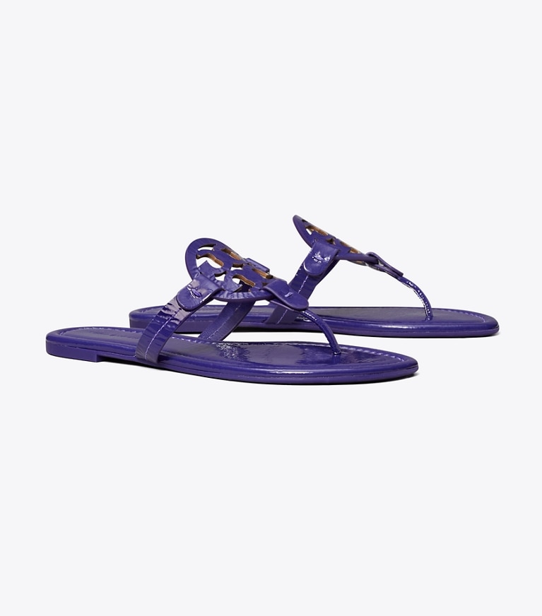 Tory Burch designer sandals Miller Patent Sandal in DEEP PURPLE angle