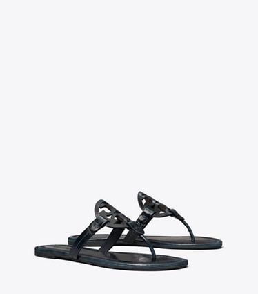 Tory Burch designer sandals Miller Patent Sandal in AGED NAVY angle