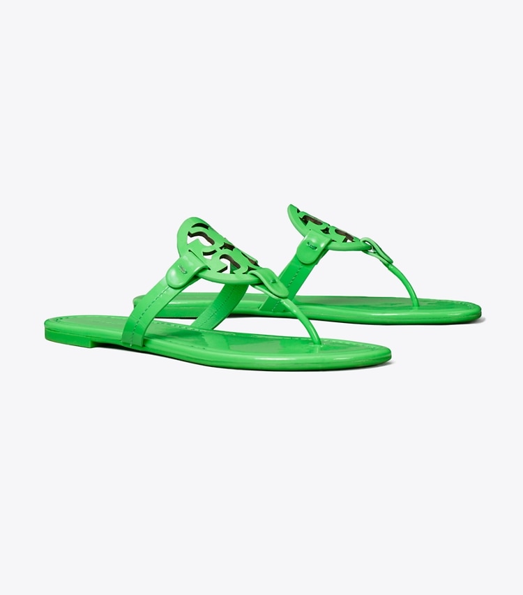 Tory Burch designer sandals Miller Patent Sandal in BRIGHT GREEN angle