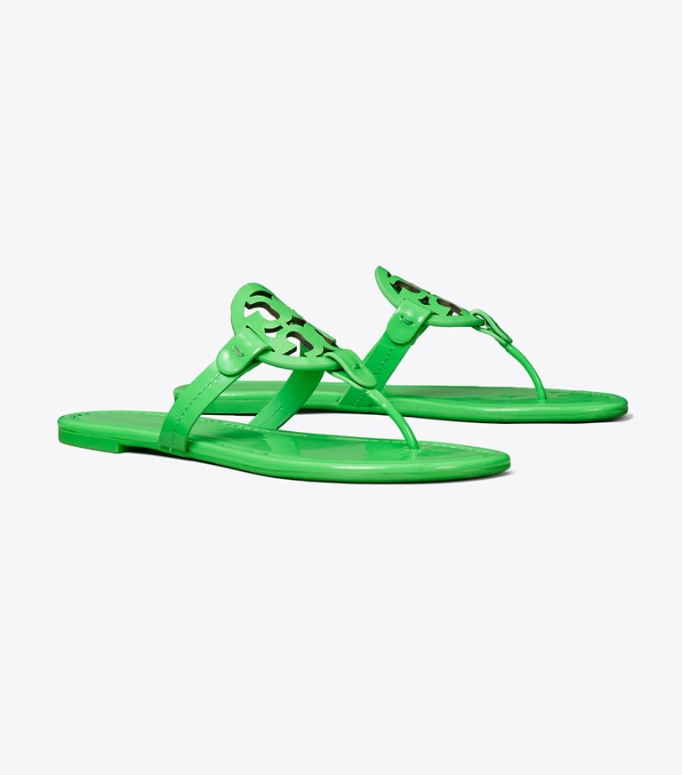 Tory Burch designer sandals Miller Patent Sandal in BRIGHT GREEN angle
