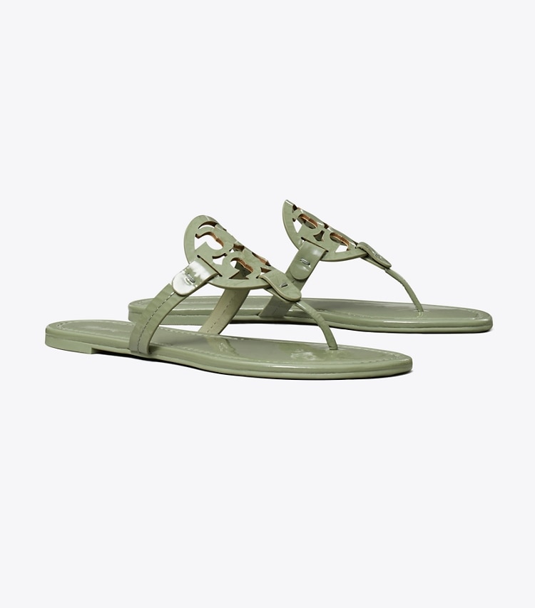 Tory Burch designer sandals Miller Patent Sandal in LIGHT JADE angle