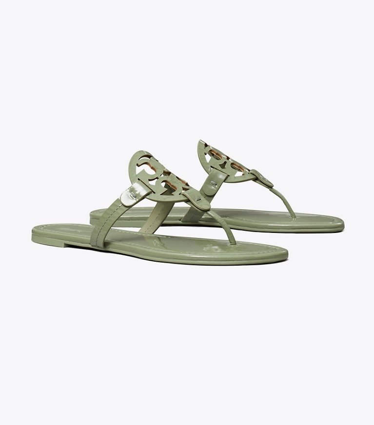 Tory Burch designer sandals Miller Patent Sandal in LIGHT JADE angle