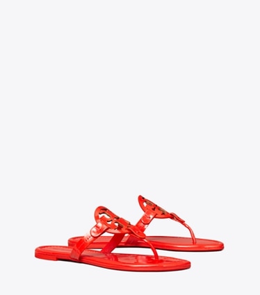Tory Burch designer sandals Miller Patent Sandal in BLAZING RED angle