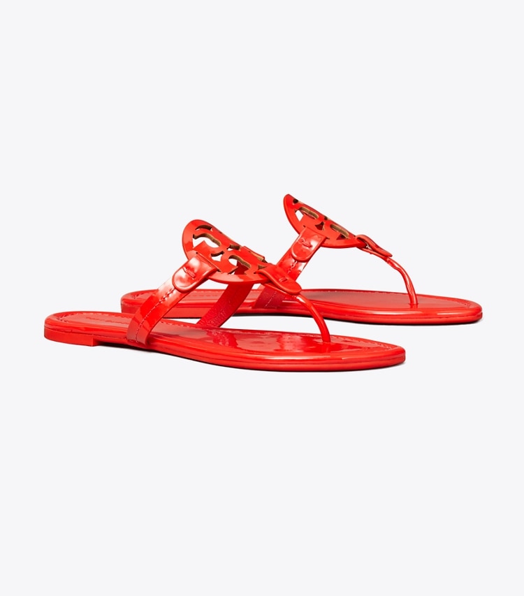 Tory Burch designer sandals Miller Patent Sandal in BLAZING RED angle