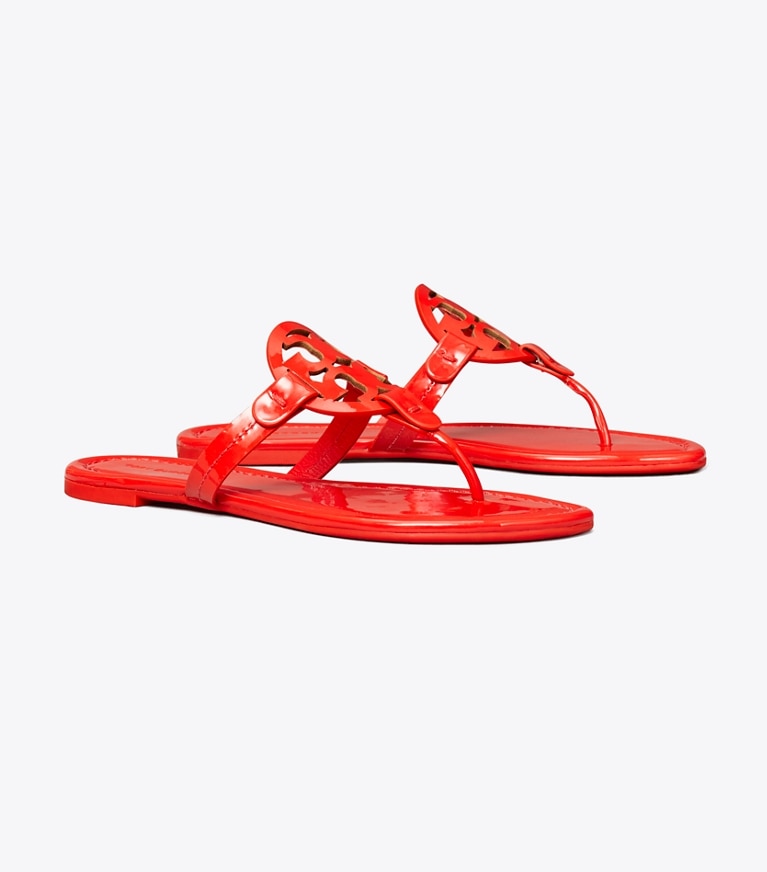 Tory Burch designer sandals Miller Patent Sandal in BLAZING RED angle