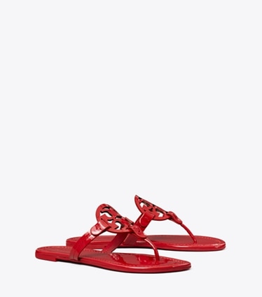 Tory Burch designer sandals Miller Patent Sandal in TOUCAN RED angle