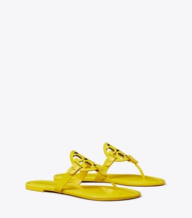 Tory Burch designer sandals Miller Patent Sandal in BRIGHT YELLOW angle