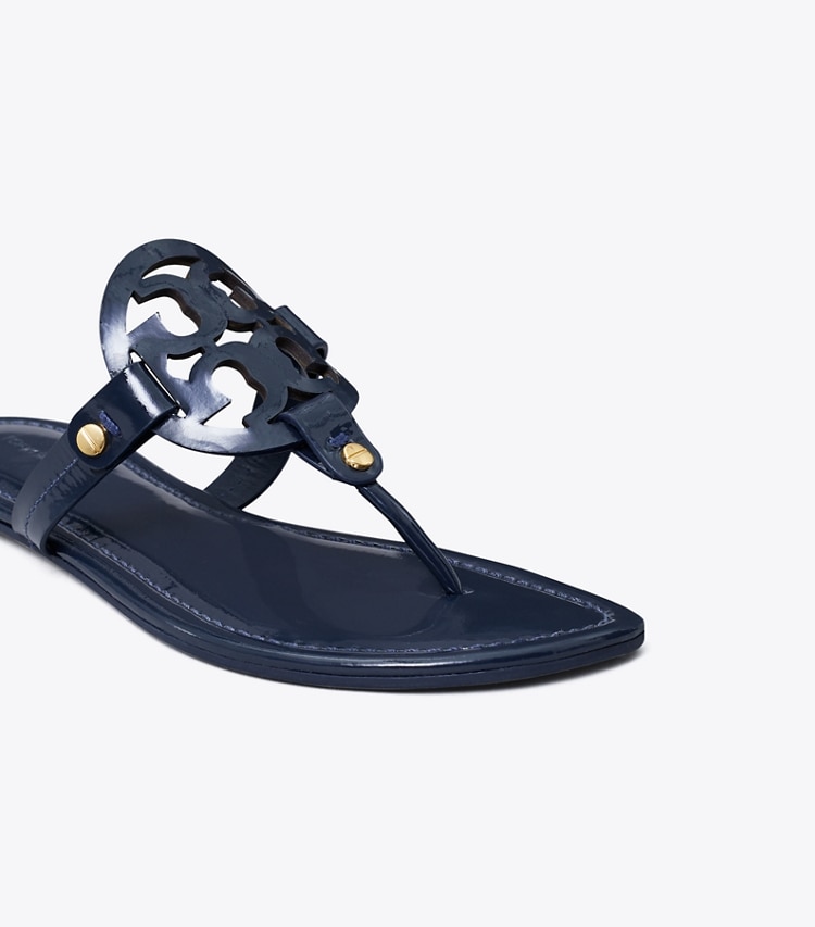 Tory Burch designer sandals Miller Patent Sandal in Perfect Navy detail