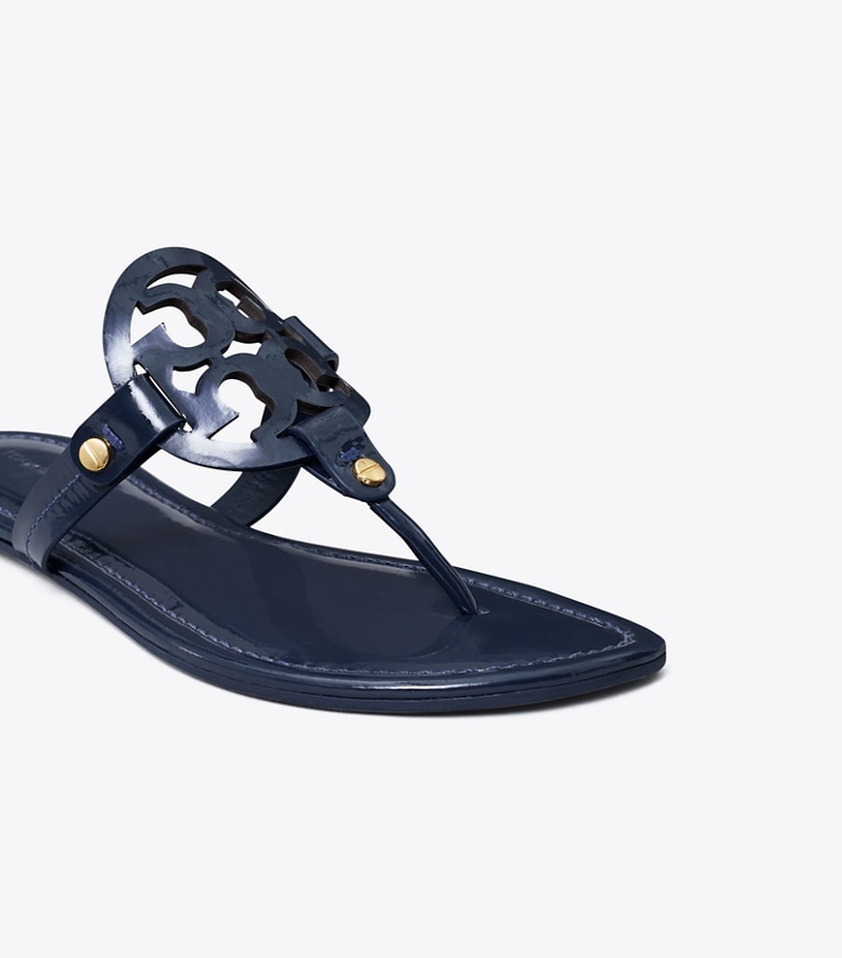 Tory Burch designer sandals Miller Patent Sandal in Perfect Navy angle