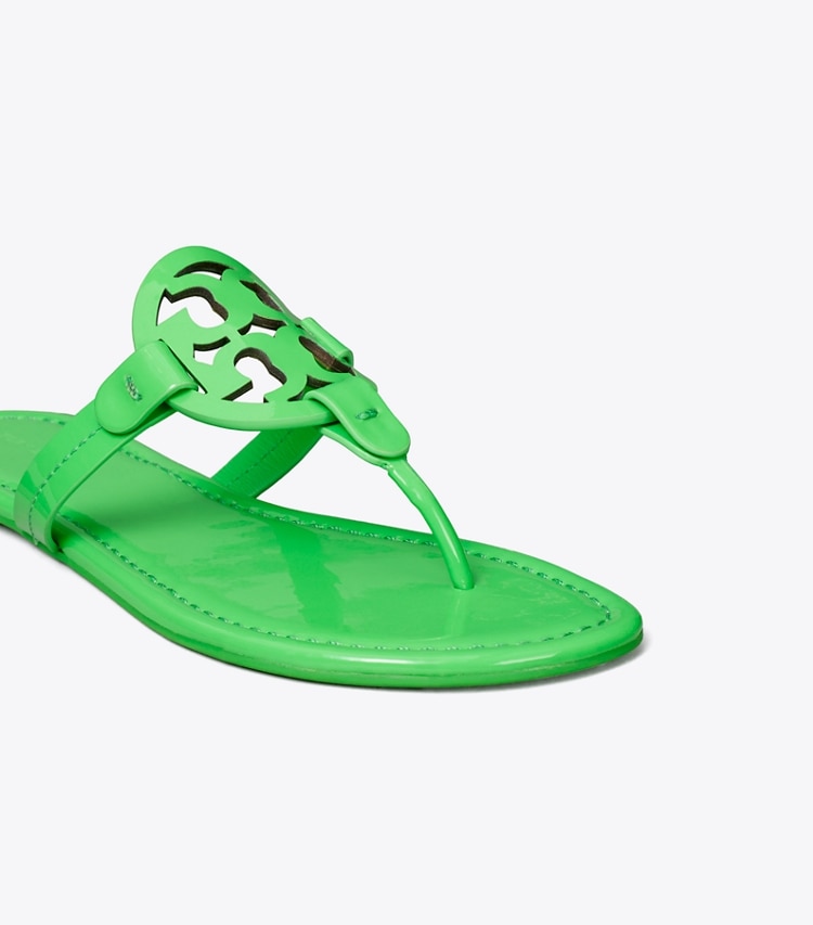 Tory Burch designer sandals Miller Patent Sandal in BRIGHT GREEN detail