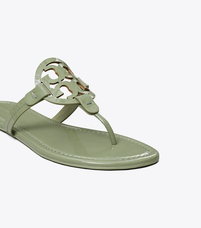 Tory Burch designer sandals Miller Patent Sandal in LIGHT JADE angle