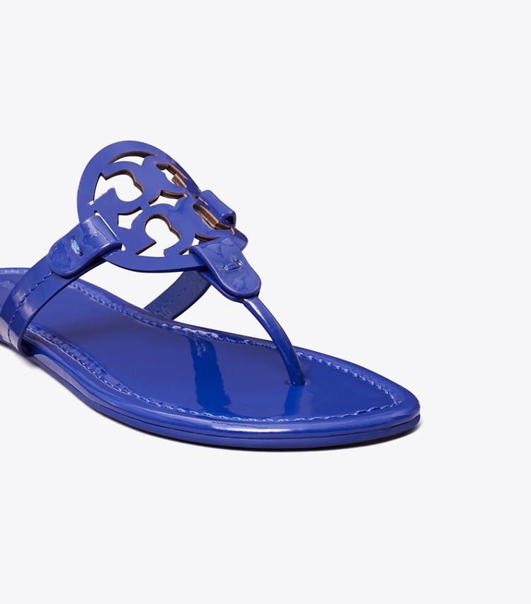 Tory Burch designer sandals Miller Patent Sandal in BALLPOINT BLUE detail