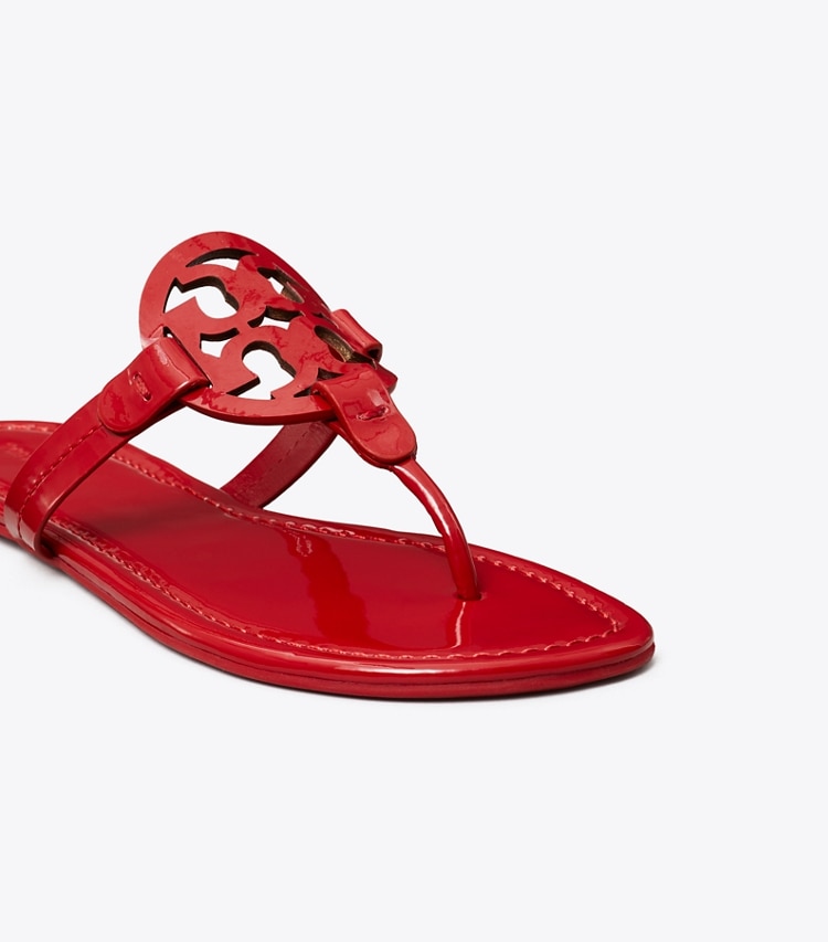 Tory Burch designer sandals Miller Patent Sandal in TOUCAN RED detail