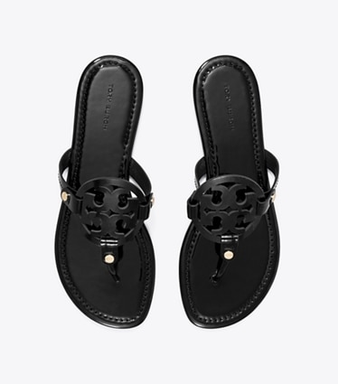Tory Burch designer sandals Miller Patent Sandal in Perfect Black overhead