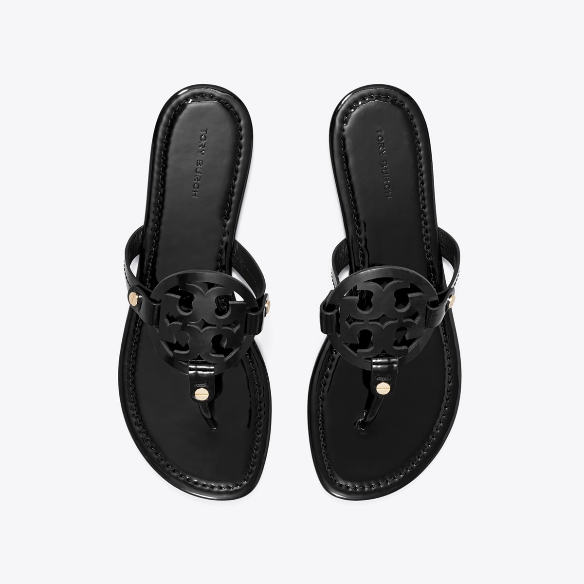 Tory Burch Black Leather Sandals discount