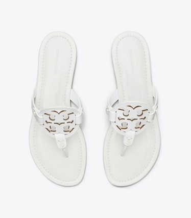 Tory Burch designer sandals Miller Patent Sandal in Optic White overhead