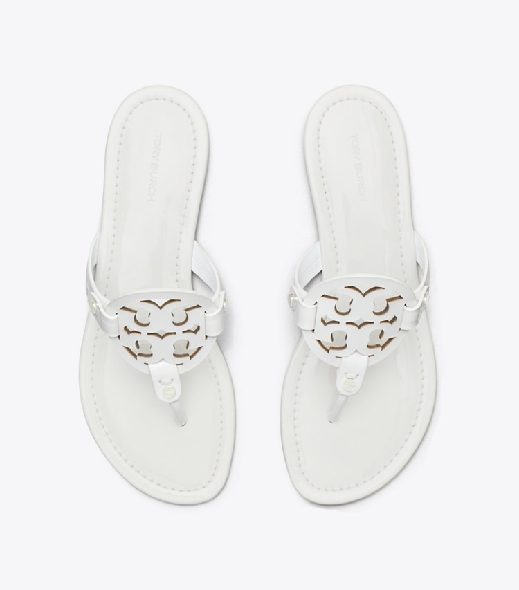Tory Burch designer sandals Miller Patent Sandal in Optic White overhead