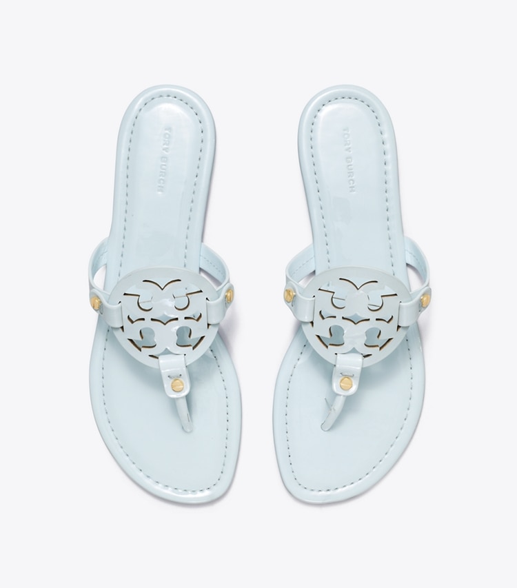Tory Burch designer sandals Miller Patent Sandal in Ice Blue overhead