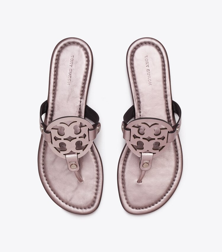 Tory Burch designer sandals Miller Patent Sandal in ROSE overhead