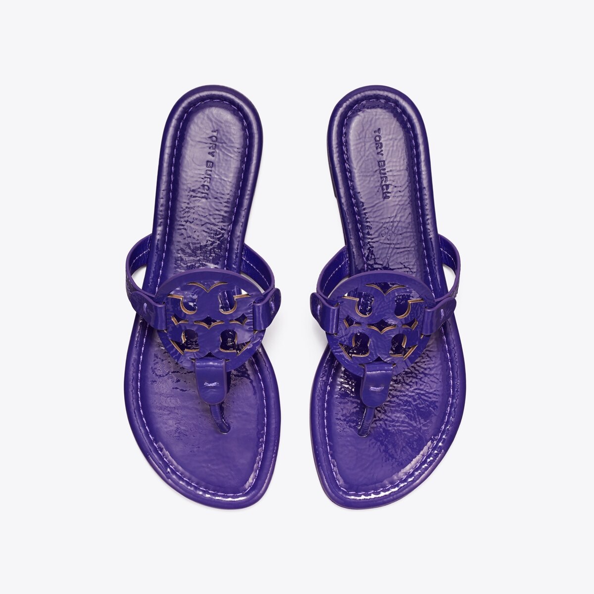 【Tory Burch】MILLER パテント サンダル／ディープパープル Excellent Tory Burch Miller Eggplant Purple Patent Leather