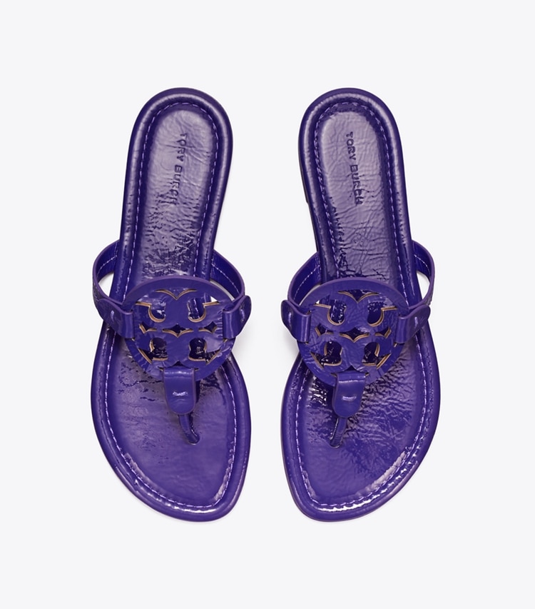 Tory Burch designer sandals Miller Patent Sandal in DEEP PURPLE overhead