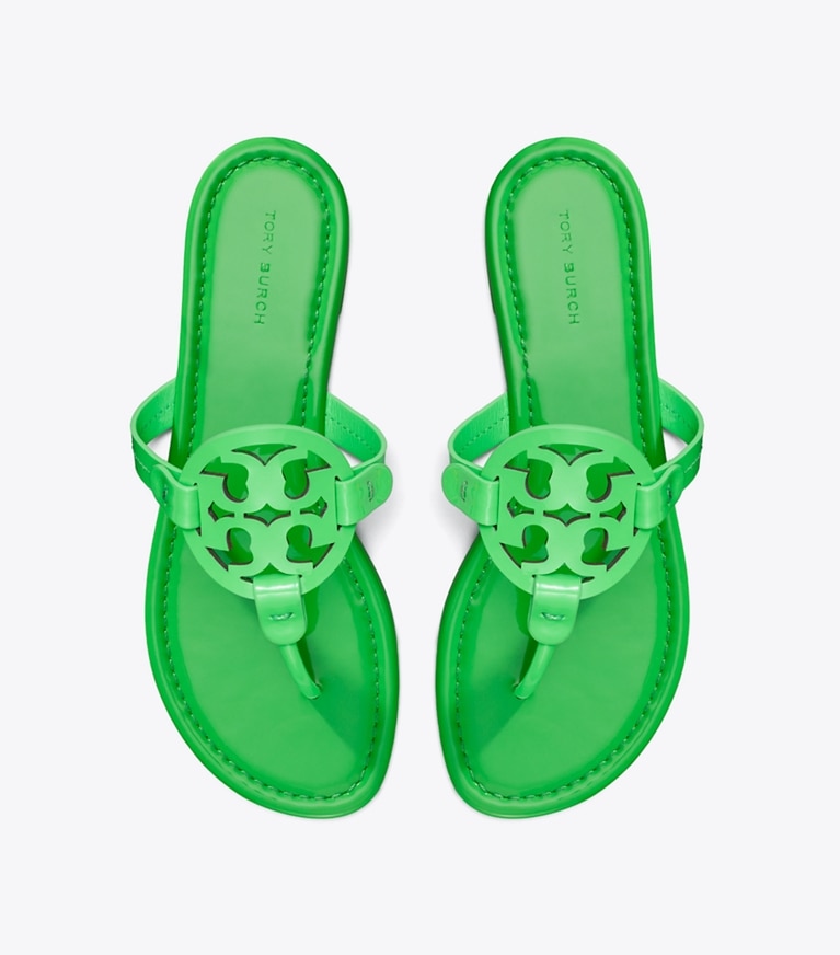 Tory Burch designer sandals Miller Patent Sandal in BRIGHT GREEN overhead