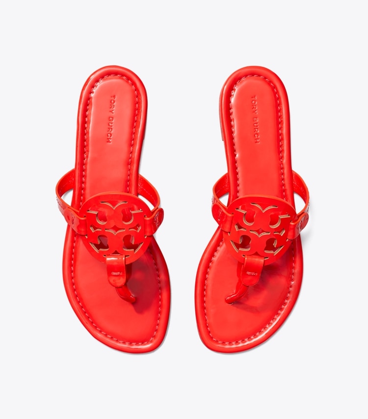 Tory Burch designer sandals Miller Patent Sandal in BLAZING RED overhead