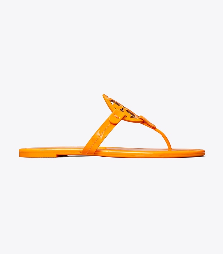 Tory Burch designer sandals Miller Patent Sandal in ORANGE CITRUS side