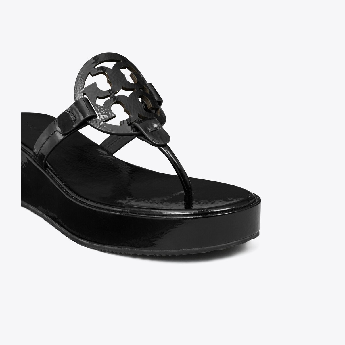 【Tory Burch】Miller Wedge Sandal レザーサンダル◆国内発送◆ Miller Patent Wedge Sandal: Women's Designer Sandals | Tory