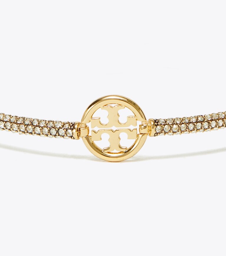 Tory Burch designer bracelets Miller Pavé Bracelet in Tory Gold / Crystal front