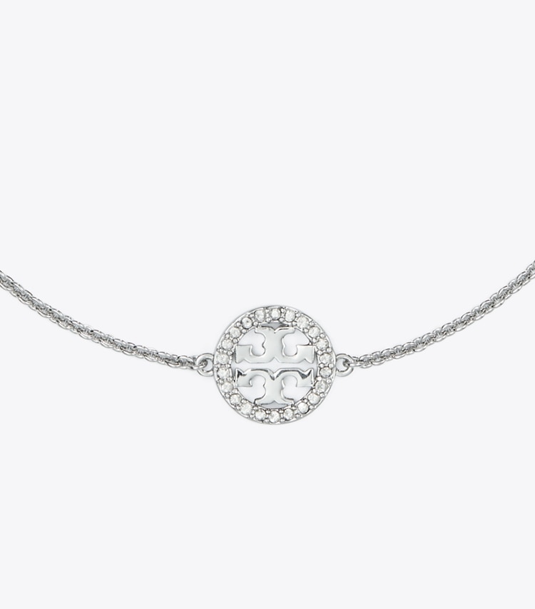 Tory Burch designer ブレスレット ミラーパヴェ チェーンブレスレット in Tory Silver / Crystal ディテール