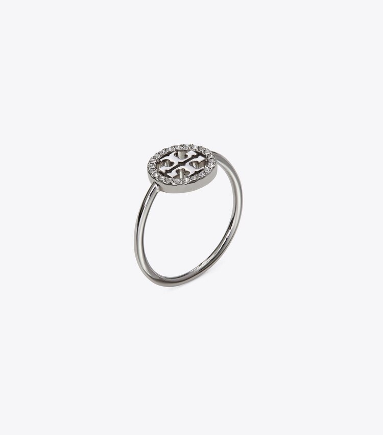 Tory Burch, Jewelry, Tory Burch Silver Miller Stud Logo Ring